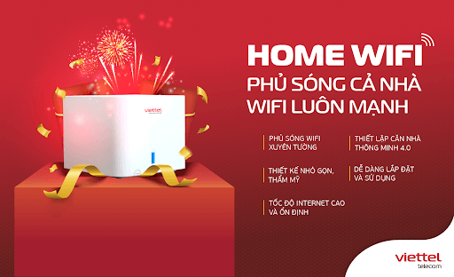 Click xem ngay dịch vụ Home Wifi độc quyền của nhà mạng Viettel.